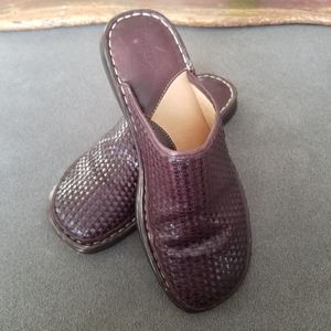 Born Drillers basket weave mules clogs 9/40.5
